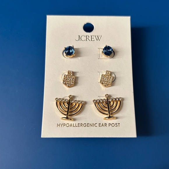 NWT J. Crew Hanukkah Stud Earrings set-of-three - Picture 13 of 16